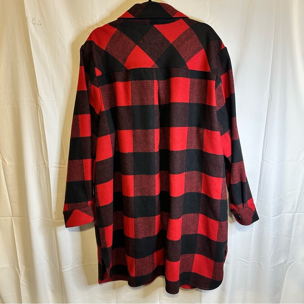 NWT Torrid Red and Black Checkered Utility Shacket Jacket - Picture 6 of 12